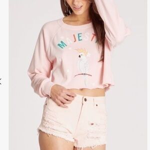 NWT Wildfox Crop Long Sleeve Majestic Top